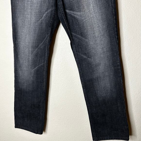 Yves Saintt Laurent Jeans Sz 50 US 16 100% Cotton Black Distressed Straight Leg - Picture 3 of 10